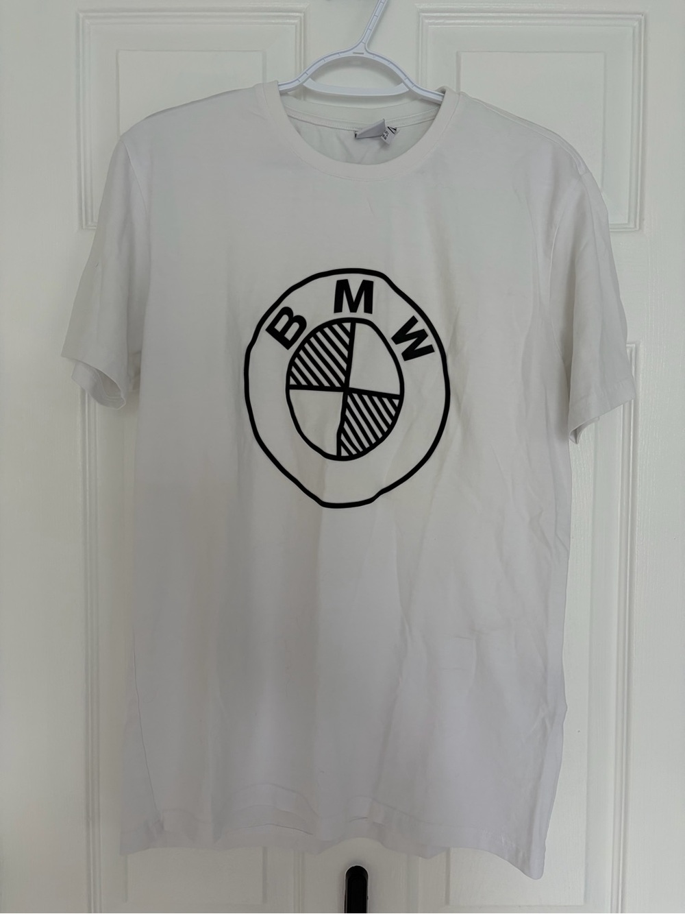 BMW White Short Sleeve Tee with Black Logo